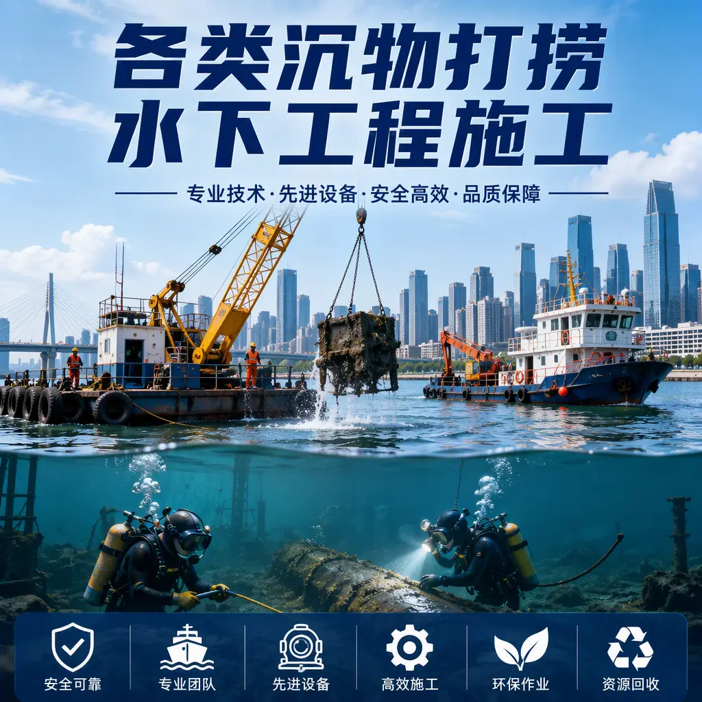 嵊泗各类沉物打捞，水下工程施工